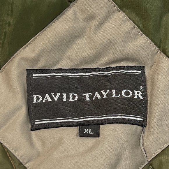 David Taylor Jacket Mens XL Puffer Khaki Quilted Lining - Picture 7 of 12